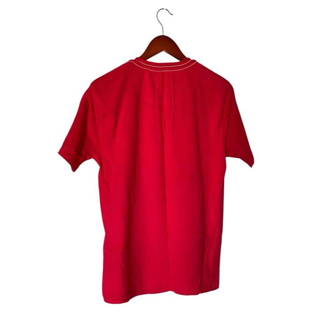 Mitchell & Ness Red S/S T-Shirt Men's Size M Medium Spell-Out Tailored Fit - Picture 2 of 11